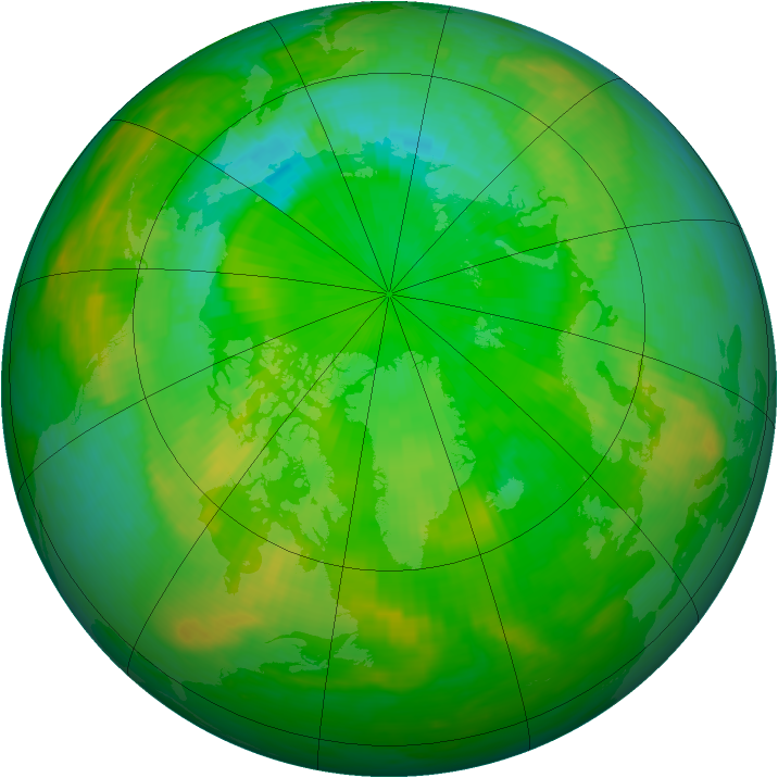 Arctic ozone map for 18 July 1984